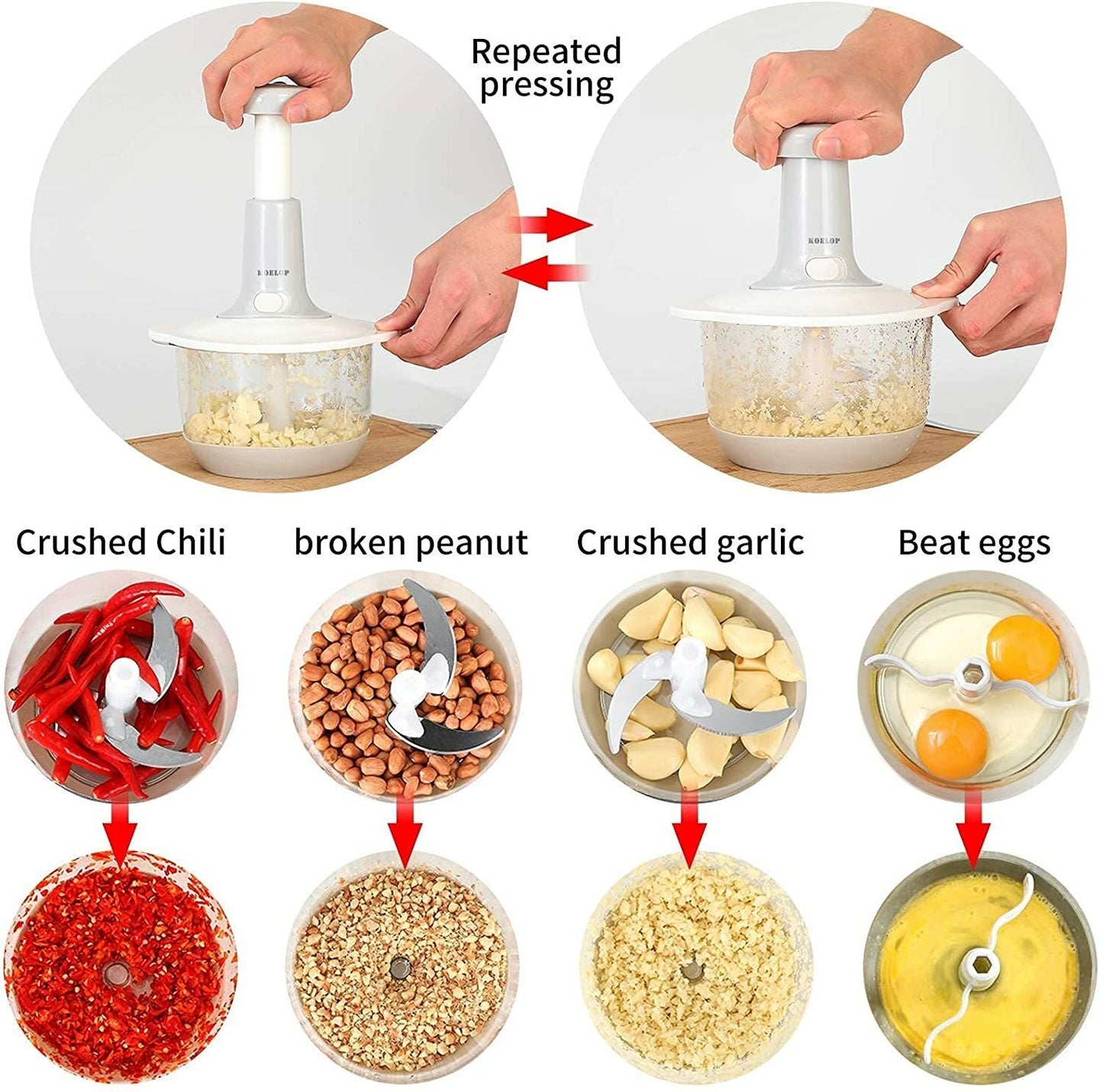 Manual Hand Press Food Chopper