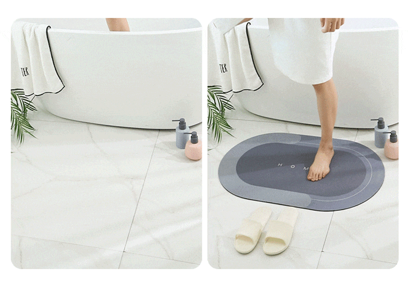 Quick Dry Dirt Resistant Bath Rug Bathroom Mat | Non-Slip Entrance Doormat