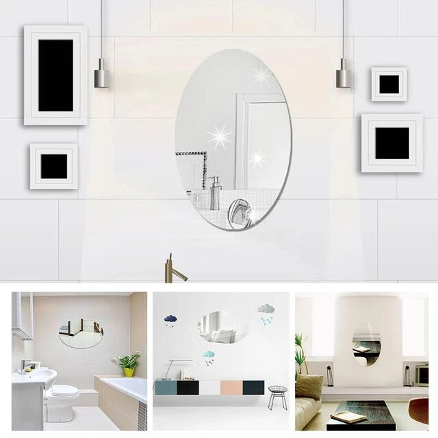Self Adhesive Flexible Oval Acrylic Mirror