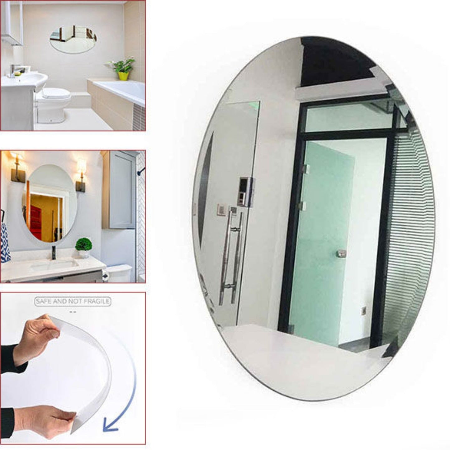 Self Adhesive Flexible Oval Acrylic Mirror