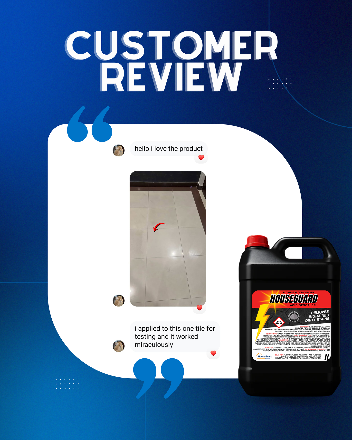 HOUSEGUARD Tile Descaler – Heavy-Duty Floor Cleaner
