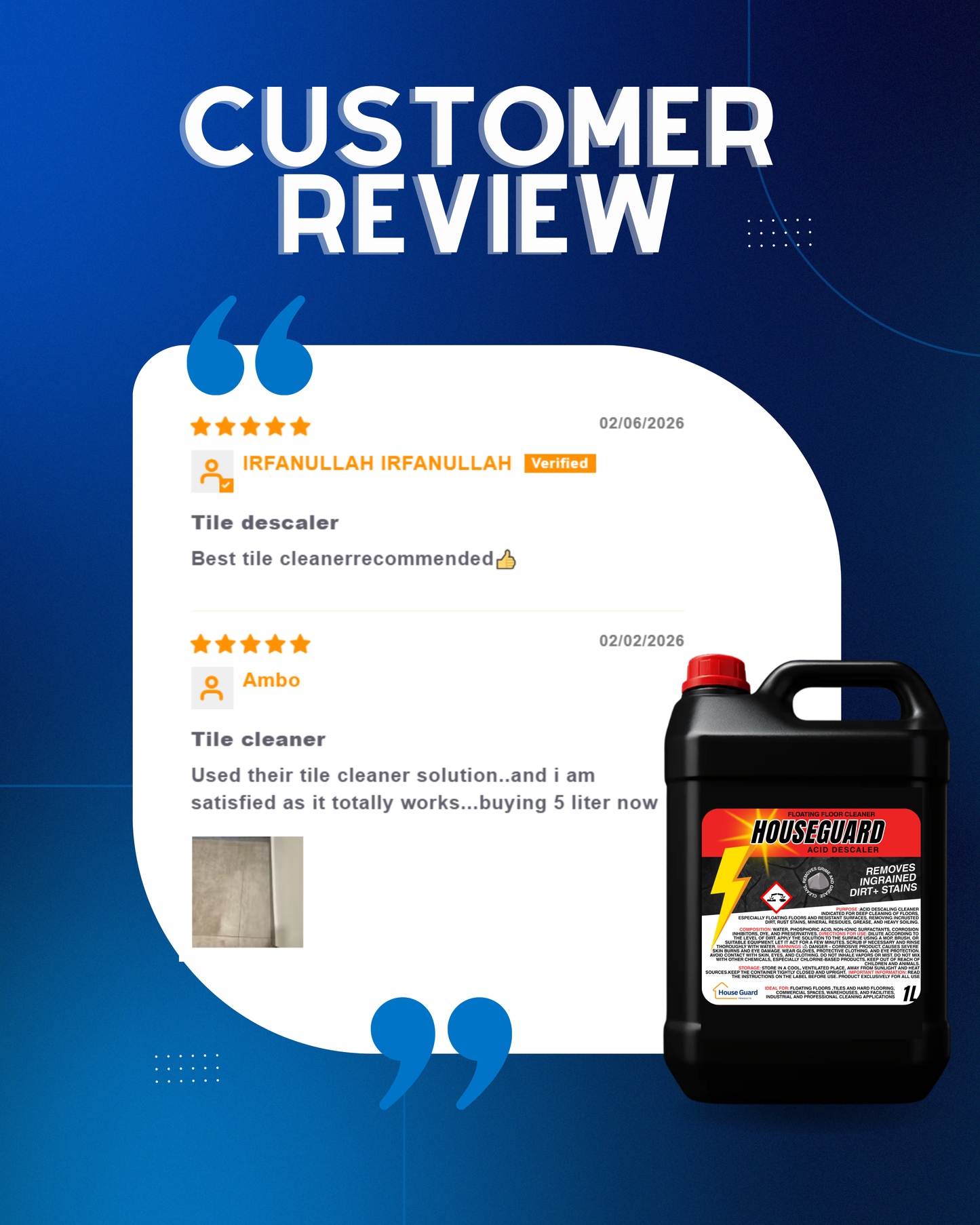 HOUSEGUARD Tile Descaler – Heavy-Duty Floor Cleaner