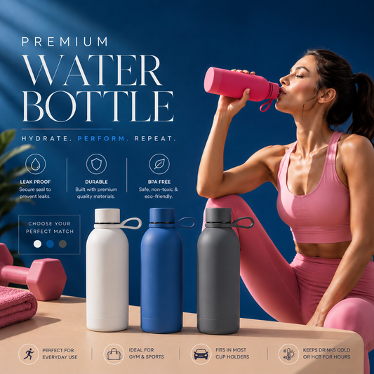 Vacuum Insulated Stainless Steel Water Bottle | 24H Cold & 12H Hot