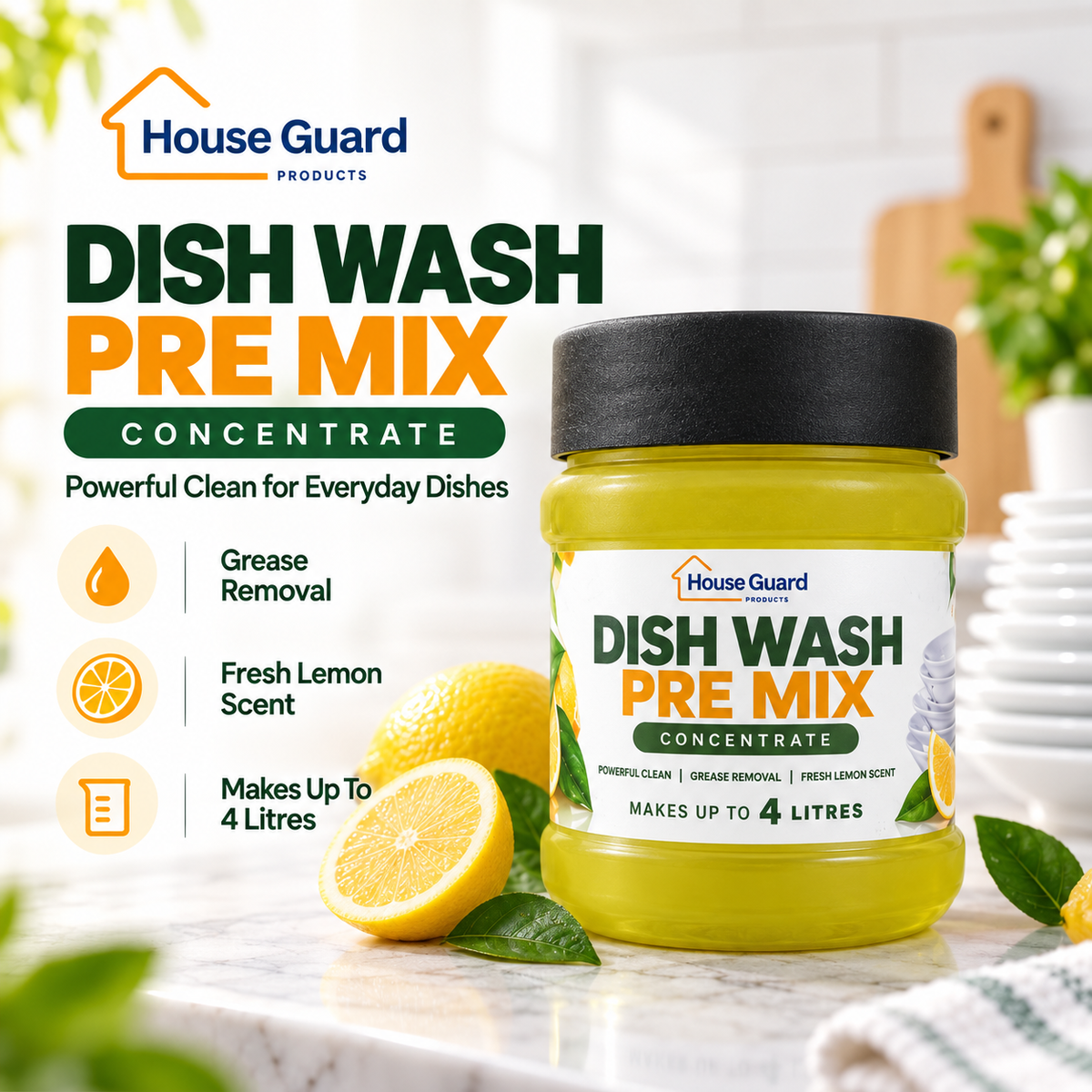 Houseguard Dish Wash Pre Mix - Makes 4 Liters