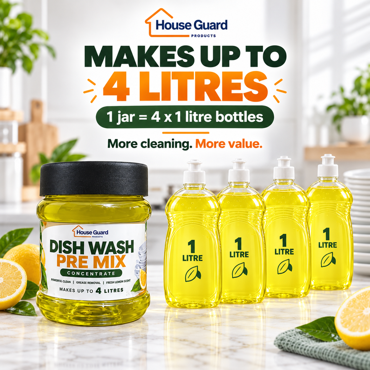 Houseguard Dish Wash Pre Mix - Makes 4 Liters